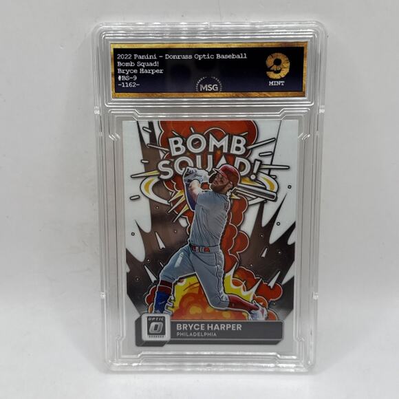 Bryce Harper 2022 Panini Donruss Optic Bomb Squad #BS-9 Phillies Graded 9 Mint - Picture 1 of 2